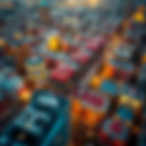 Aerial Perspective of Motor City Aerial view of Motor City showcasing vibrant residential designs