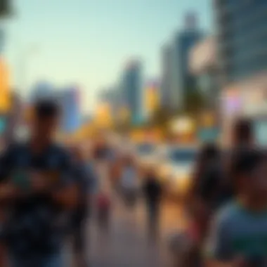 Community Event in Motor City Vibrant community event at Motor City with families enjoying the atmosphere