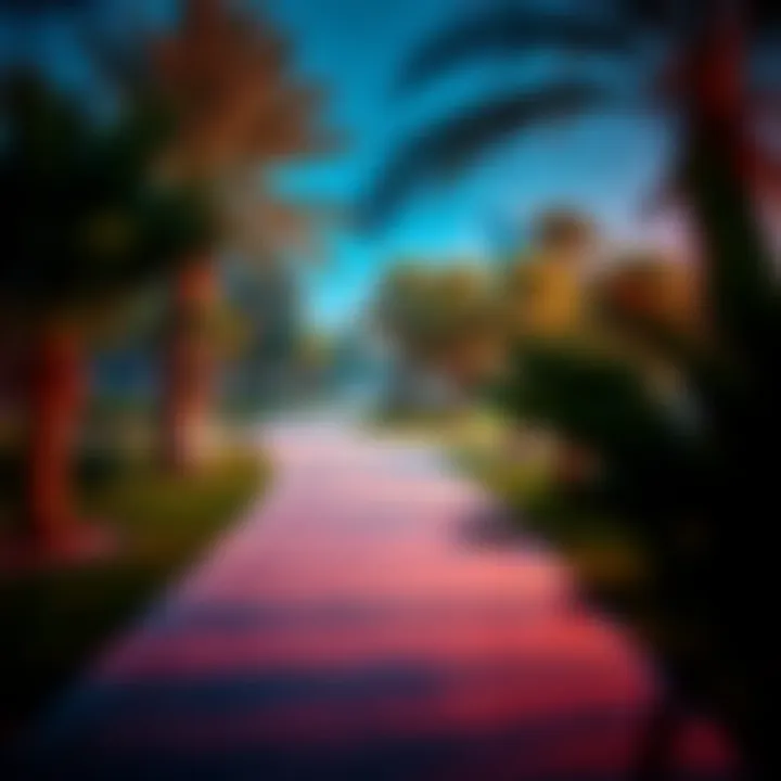 Pathways winding through the tranquil landscapes of Mushrif Park