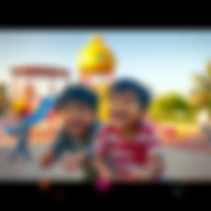 Joyful Moments at Mushrif Park Playful children enjoying the park's recreational facilities