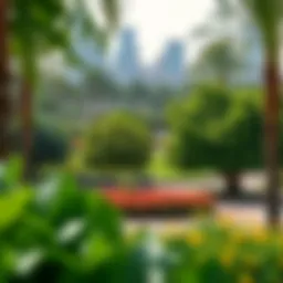 Scenic view of Musrif Park showcasing lush greenery