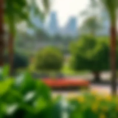 Scenic view of Musrif Park showcasing lush greenery