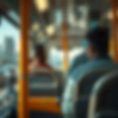 Interior of a Dubai bus showcasing passenger comfort