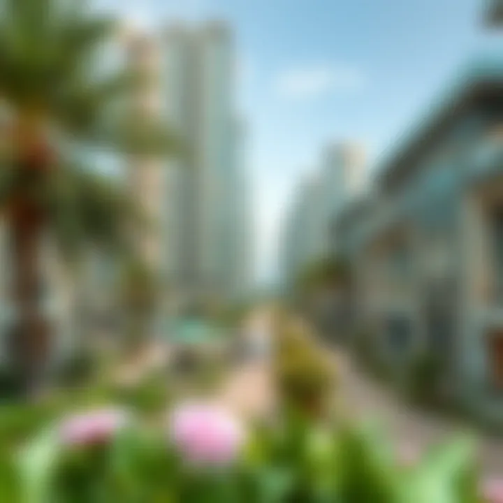 Modern residential buildings surrounded by nature