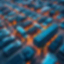 Aerial view of Festival City parking facilities