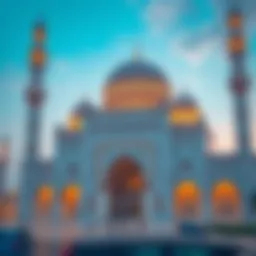 Exterior view showcasing the intricate architecture of Obai Bin Kaab Mosque