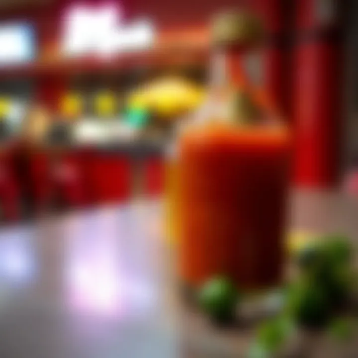 A close-up of a signature spicy sauce that defines the restaurant's offerings