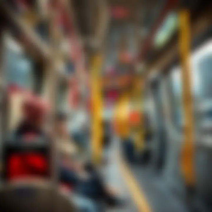 Commuters enjoying a smooth ride on the metro