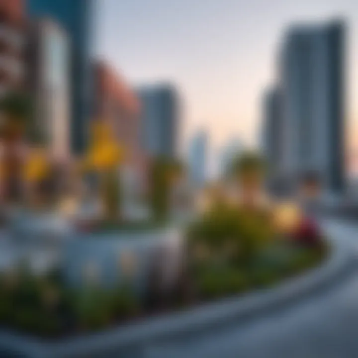 Sustainable landscaping features around Rashid Building