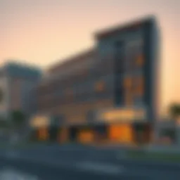 Exterior view showcasing the modern architecture of Rove Hotel Al Jafiliya