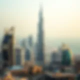 A stunning view of Saeed Tower 1 against the Dubai skyline