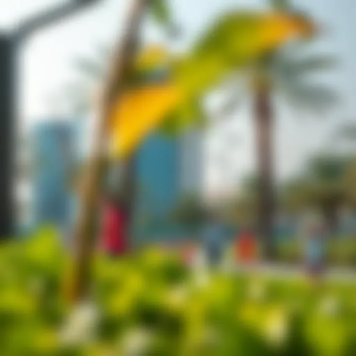 Community park in Silicon Oasis with families enjoying recreational activities
