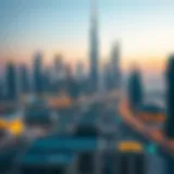 A futuristic skyline of Dubai showcasing silicone architecture