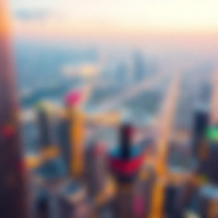 Panoramic image of Dubai from Sulafa Tower