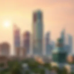 Stunning view of Sulafa Tower showcasing its unique architecture