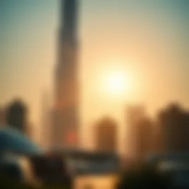 Burj Khalifa Bathed in Morning Light Golden rays illuminating the Burj Khalifa at dawn