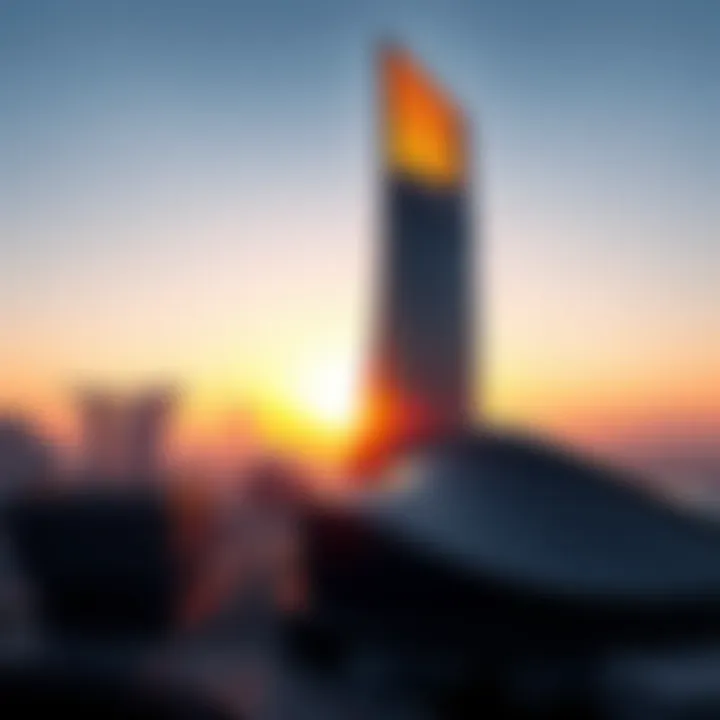 Museum of the Future Enveloped in Dawn's Glow Stunning silhouette of the Museum of the Future during sunrise