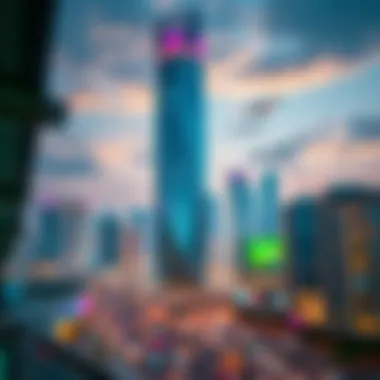 The surrounding urban landscape of The Champion Tower