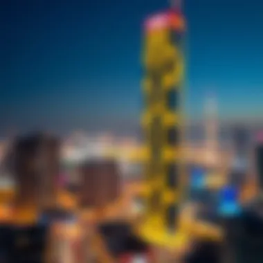 Jewels Tower at Night Night view of Jewels Tower illuminated against the Dubai skyline