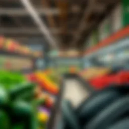 Interior view of a modern supermarket in JVC showcasing fresh produce