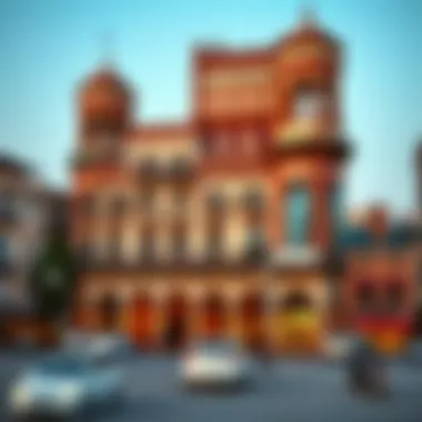 Historical Town Square Historical depiction of a town square showcasing its evolution over time