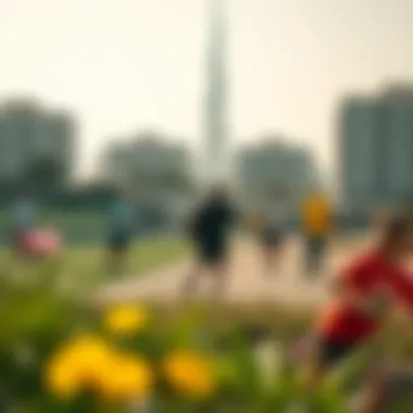 People engaging in outdoor activities and sports