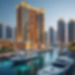 Panoramic view of Tiger Tower Marina showcasing its architectural elegance