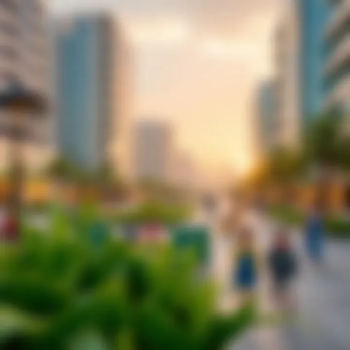 Recreational area filled with families enjoying outdoor activities