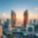 Panoramic view of Trade Centre Dubai showcasing its architectural grandeur