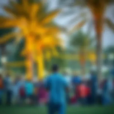 Community gathering in a park in Um Al Sheif