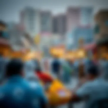 Community Gathering in Um Ramool Community gathering area with vibrant local culture