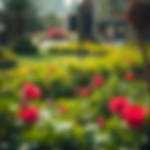 Lush green park in Um Ramool showcasing local flora