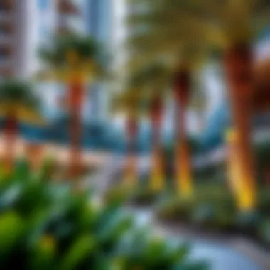 Lush landscaping and greenery in Wasl Crystal