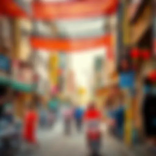 A vibrant street scene in Wasl Karama showcasing local culture