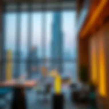 Modern Aesthetics Inside Wasl Tower Interior design elements of the Wasl Tower highlighting modern aesthetics